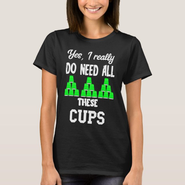 Camiseta Empilhamento rápido de copos esportivos empilhando (Frente)