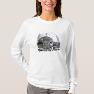Camiseta Empilhando as bolsas dos dólares em um