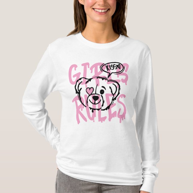 Camiseta Empoderamento de Mulheres: GAROTAS REGEM Trabalho  (Frente)