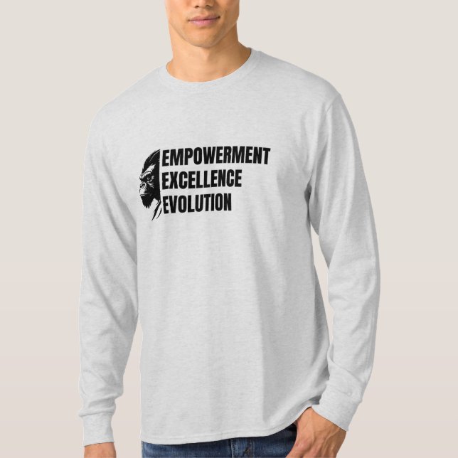 Camiseta Empoderamento. Excelência. Evolução. (Frente)
