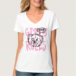 Camiseta Empoderando Mulheres: Arte GIRLS RULES