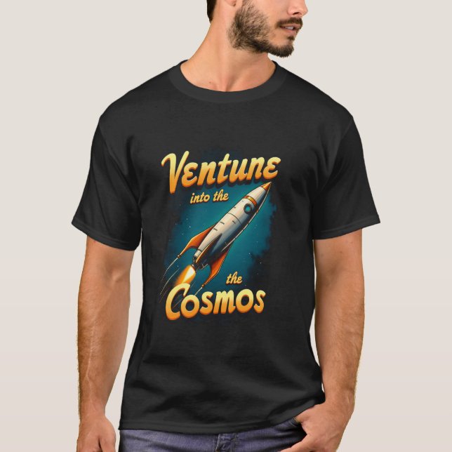 Camiseta Empreenda-se no foguete Cosmos - Acelerador de Esp (Frente)
