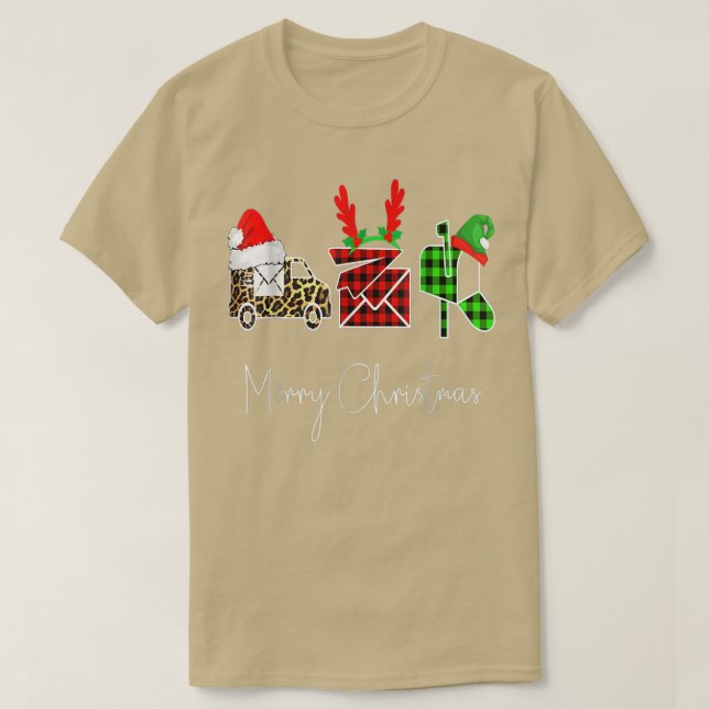 Camiseta Empregador Postal Feliz Natal Feliz Xmas Para A Fa (Frente do Design)
