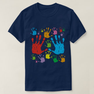 Camiseta Empreintes de mains en couleurs