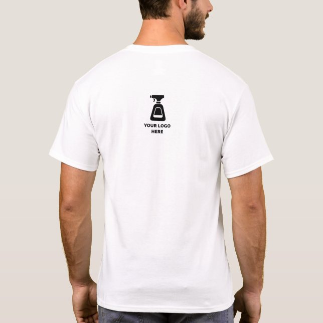 Camiseta Empresa de limpeza Adicionar seu logotipo T-Shirt (Verso)