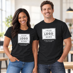 Camiseta Empresa de Logotipo de Negócios Preto Nome da Equi