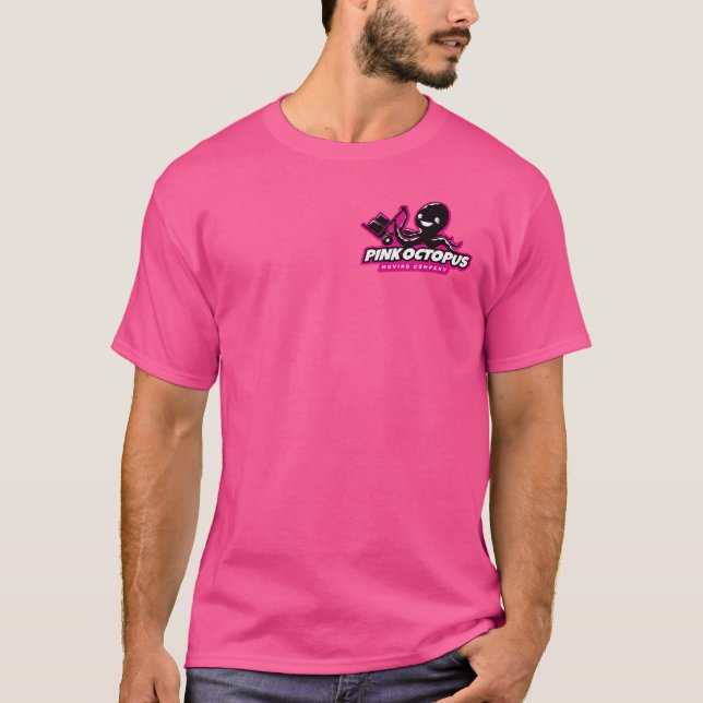 Camiseta Empresa de Movimentação de Octopus Rosa (Frente)