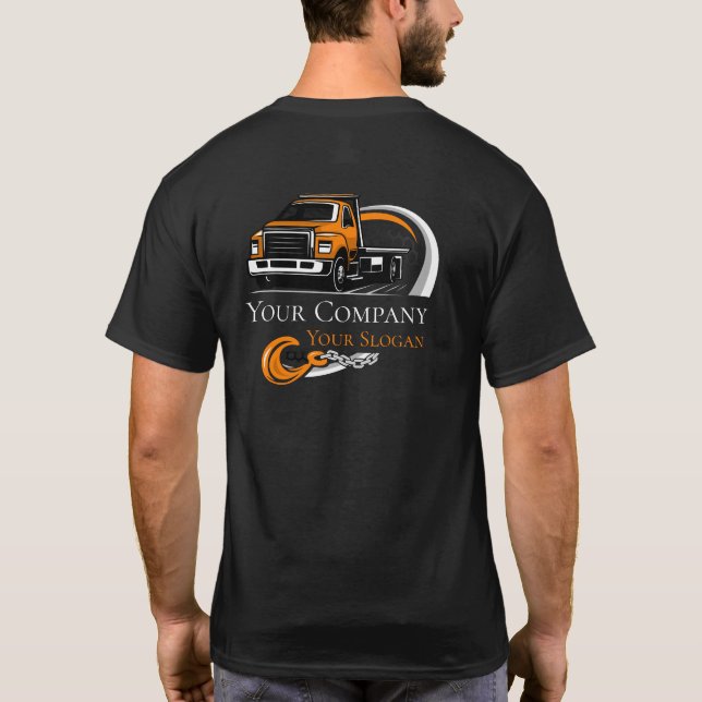 Camiseta Empresa de reboque profissional, serviço de cabele (Verso)