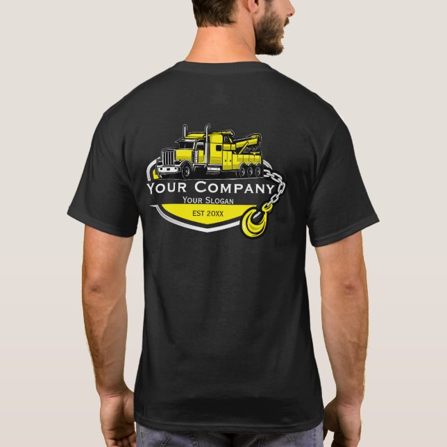 Camiseta Empresa de reboque profissional, serviço de cabele (Verso)