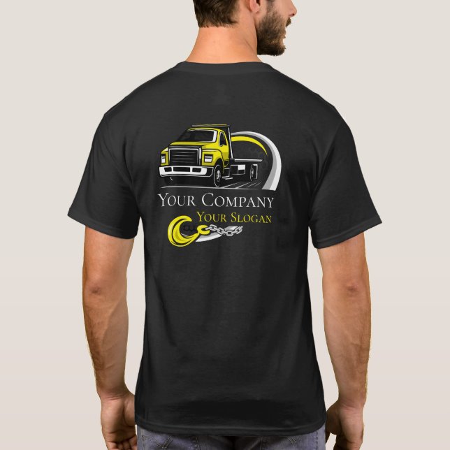 Camiseta Empresa de reboque profissional, serviço de cabele (Verso)