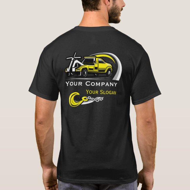 Camiseta Empresa de reboque profissional, serviço de cabele (Verso)