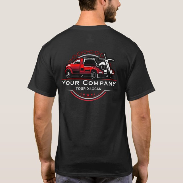 Camiseta Empresa de reboque profissional, serviço de cabele (Verso)