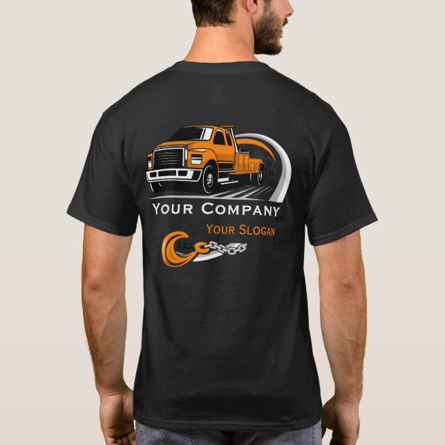 Camiseta Empresa de reboque profissional, serviço de cabele (Verso)