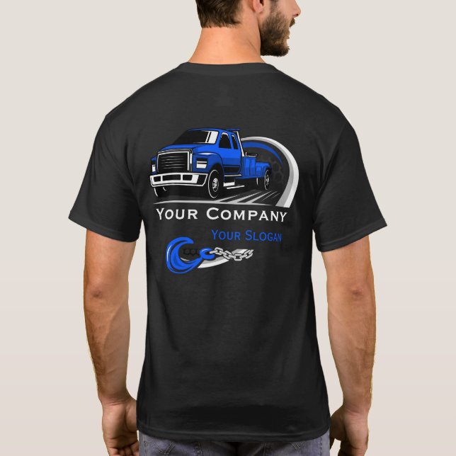 Camiseta Empresa de Reboque Profissional, Serviço de Reboqu (Verso)