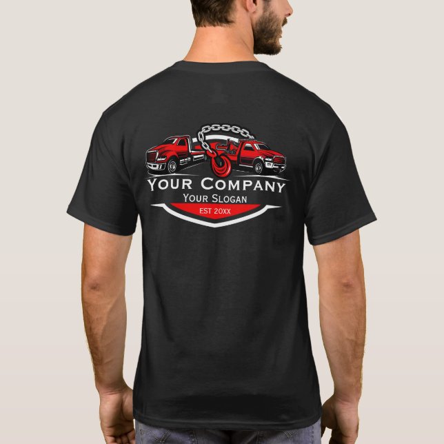Camiseta Empresa de Reboque Profissional, Serviço de Transp (Verso)