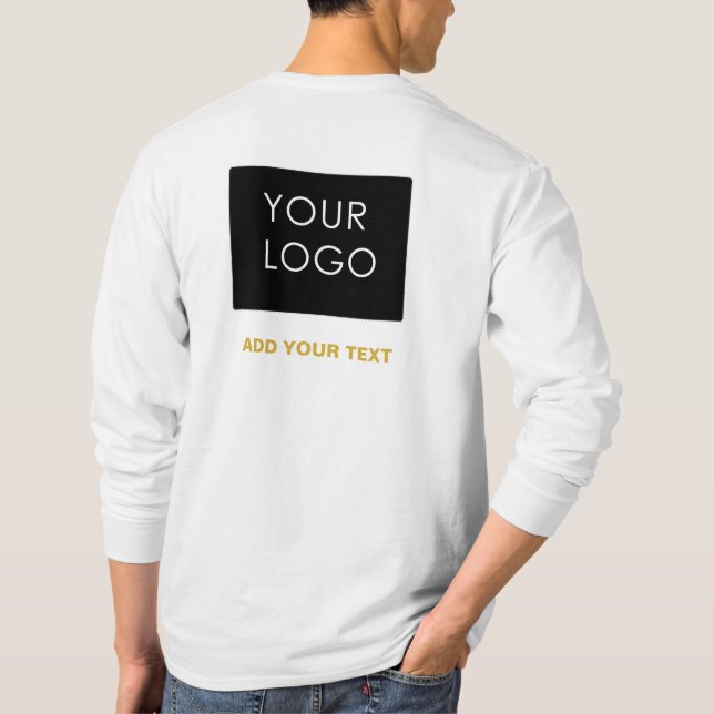 Camiseta Empresa personalizável Adicionar logotipo Branco m (Verso)