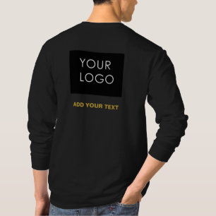 Camiseta Empresa personalizável Adicionar logotipo preto mo