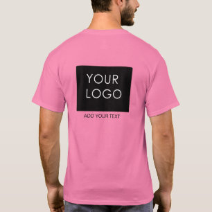Camiseta Empresa personalizável Adicionar logotipo rosa mod