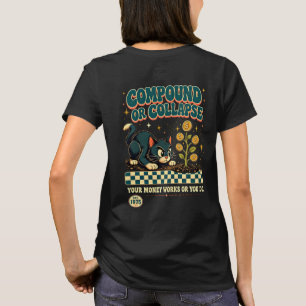 Camiseta Empresária Chefe mulheres Dinheiro Gato Riqueza Az