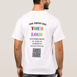 Camiseta Empresarial com Código QR de Texto de Log
