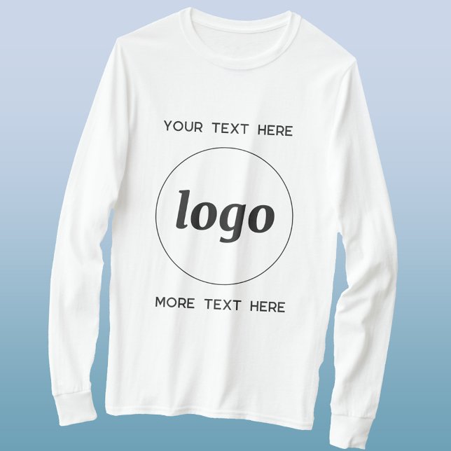 Camiseta Empresarial Com Logotipo E Texto Simples (Logo with custom text business promotional or uniform T-shirt)