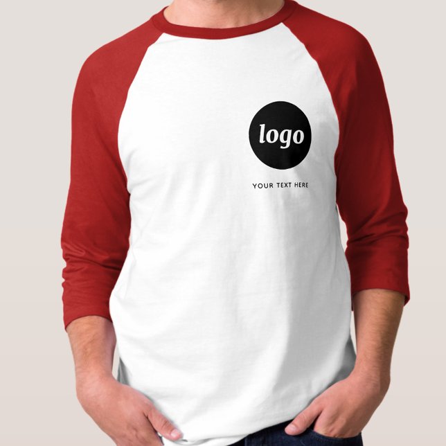 Camiseta Empresarial Simples com Logotipo e Texto (Simple logo with custom text business branding promotional t-shirt)