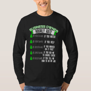 Camiseta Empresário de Taxa Horária do Proprietário da Empr
