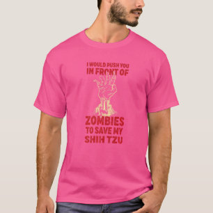 Camiseta Empurra-Te Em Zombies Para Salvar O Meu Cachorro S