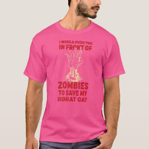 Camiseta Empurra-Te Em Zombies Para Salvar O Meu Gato De Ga
