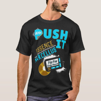 Camiseta Empurre o Chá de fraldas de salto azul Neon Neon 9