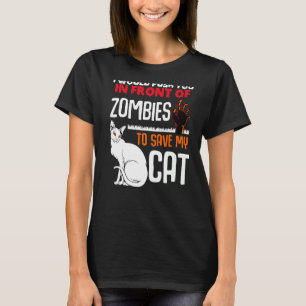 Camiseta Empurre-O Em Frente Aos Zumbis. Salve Meu Anima De