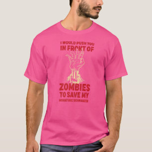 Camiseta Empurre-O Em Zombies Para Salvar Minha Miniatura S