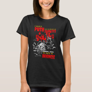 Camiseta Empurre-o em Zombies para salvar o Cachorro Engraç