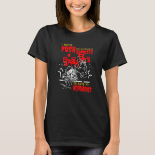 Camiseta Empurre-o em zombies para salvar o cachorro engraç