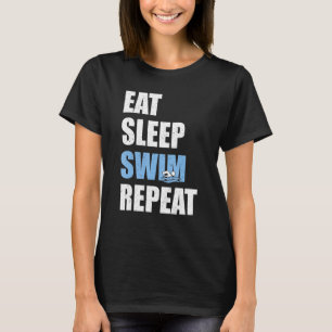 Camiseta Empurre o nadador de repetição da Natação de repou