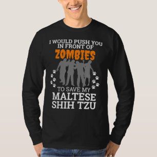 Camiseta Empurre-O Para Os Zumbis Da Frente Para Salvar O M