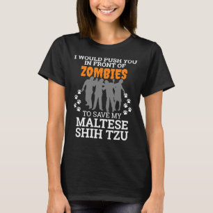 Camiseta Empurre-O Para Os Zumbis Da Frente Para Salvar O M
