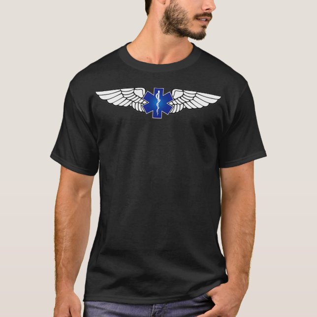 Camiseta EMS Pilot Wings  Medevac and Air Ambulance  EMT (Frente)