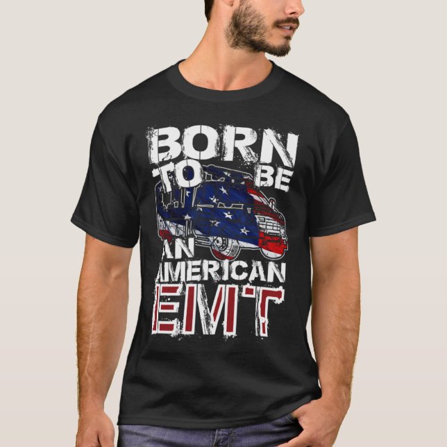 Camiseta EMT Distressed American USA Flag For EMTs (Frente)