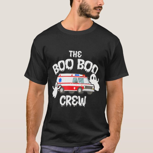 Camiseta EMT paramédico EMS Boo Boo Boo Crew Ghost (Frente)