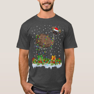Camiseta Emu Bird Correspondente Papais noeis Iluminando Em
