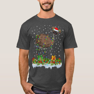 Camiseta Emu Bird Correspondente Papais noeis Iluminando Em