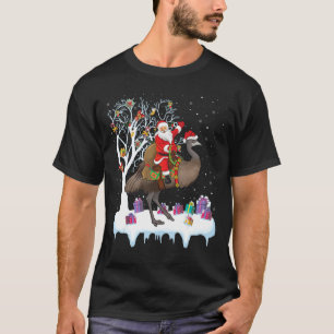 Camiseta Emu Bird Papais noeis Xmas Andando No Natal Da Emu