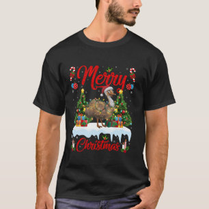 Camiseta Emu Bird Xmas Tree Lighting Santa Hat Emu Christma