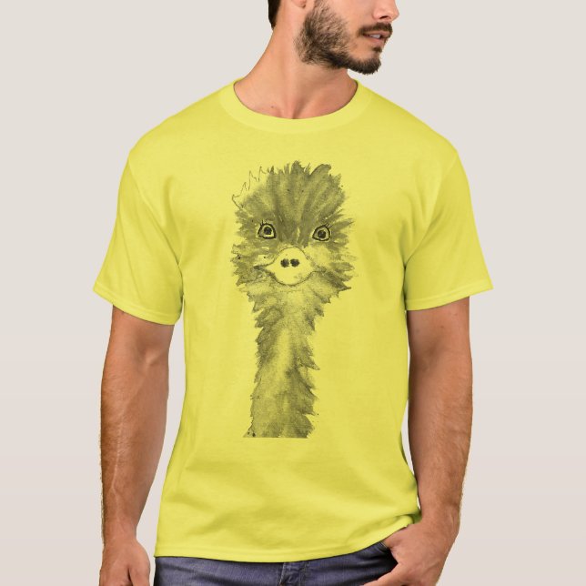 Camiseta Emu Birds Engraçado Humor Ostrich Emo Animal (Frente)