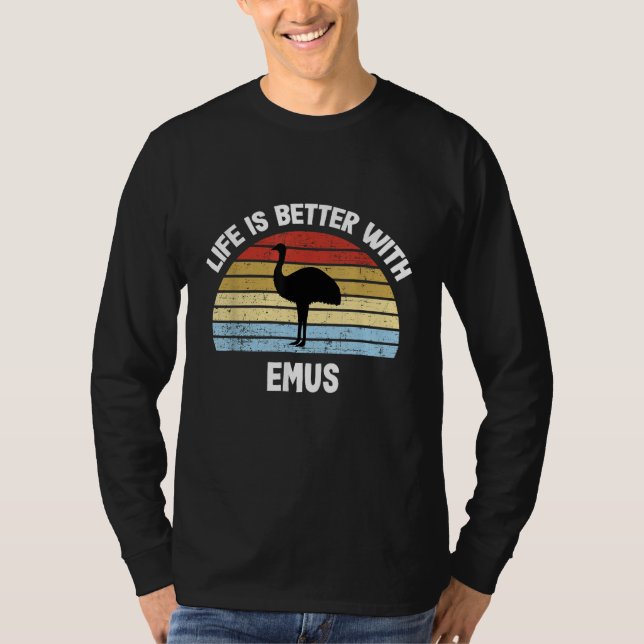 Camiseta Emu com texto em alemão A vida é melhor (Frente)
