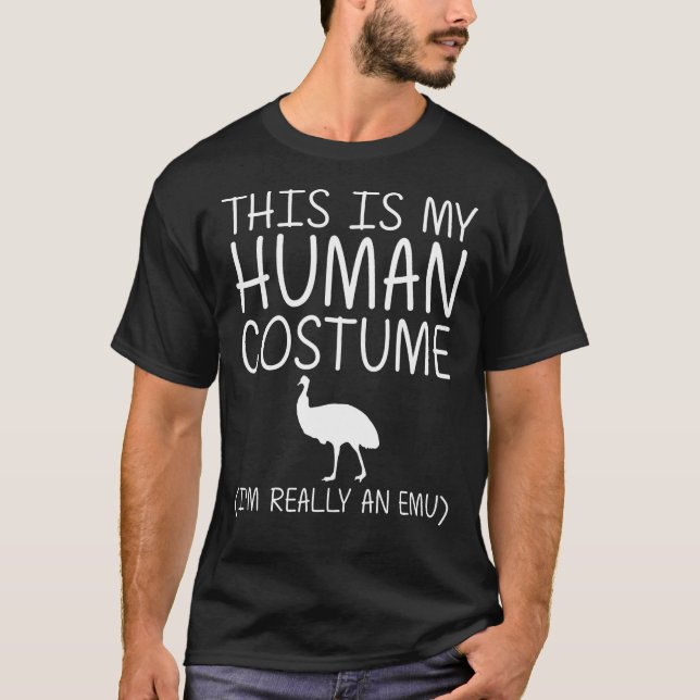 Camiseta Emu Easy Halloween Figurume Humano Ostrich Bird Rh (Frente)