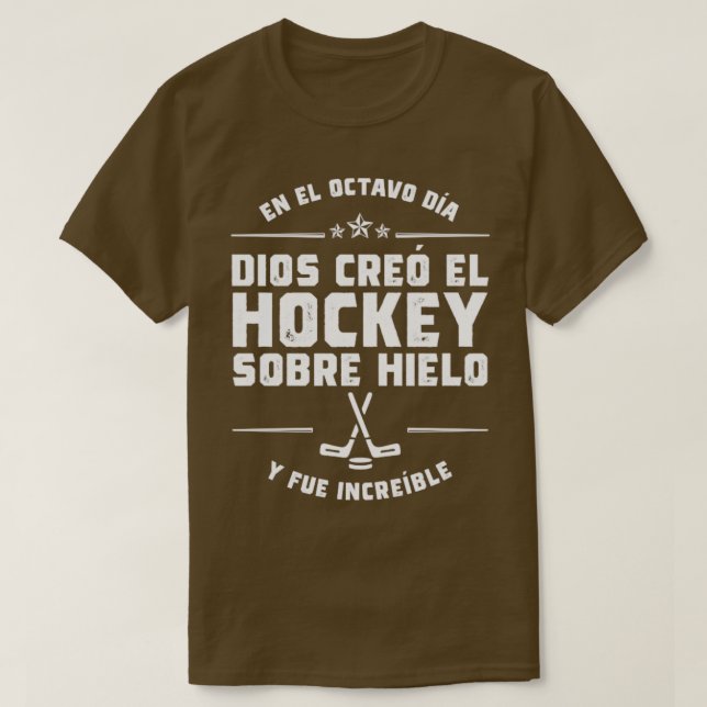 Camiseta En el octavo da Dios cre Hockey Hielo (Frente do Design)