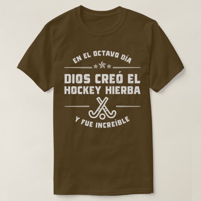 Camiseta En el octavo da Dios cre Hockey Hierba (Frente do Design)