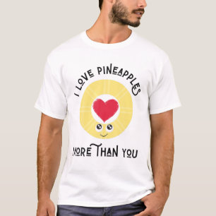 Camiseta Enanás Engraçado Eu Amo Ananás Mais Do Que Voc
